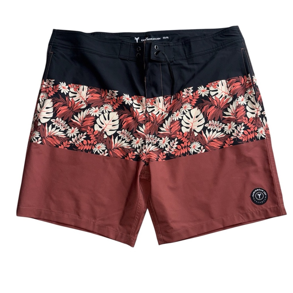 Men's Black and Brown Swim Shorts size XL NWT